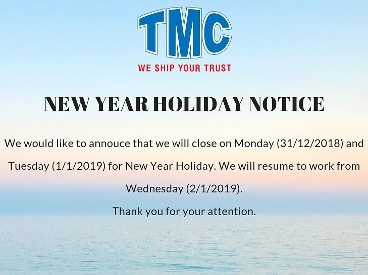 NEW YEAR HOLIDAY NOTICE