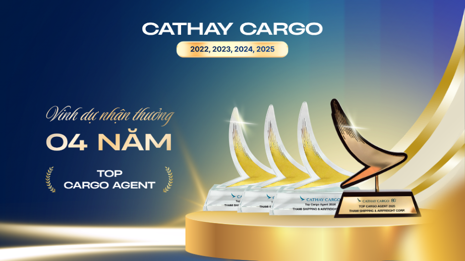Cathay Cargo vinh danh TMC với giải thưởng “Top Cargo Agent” trong 4 năm liên tiếp (2022 - 2025)